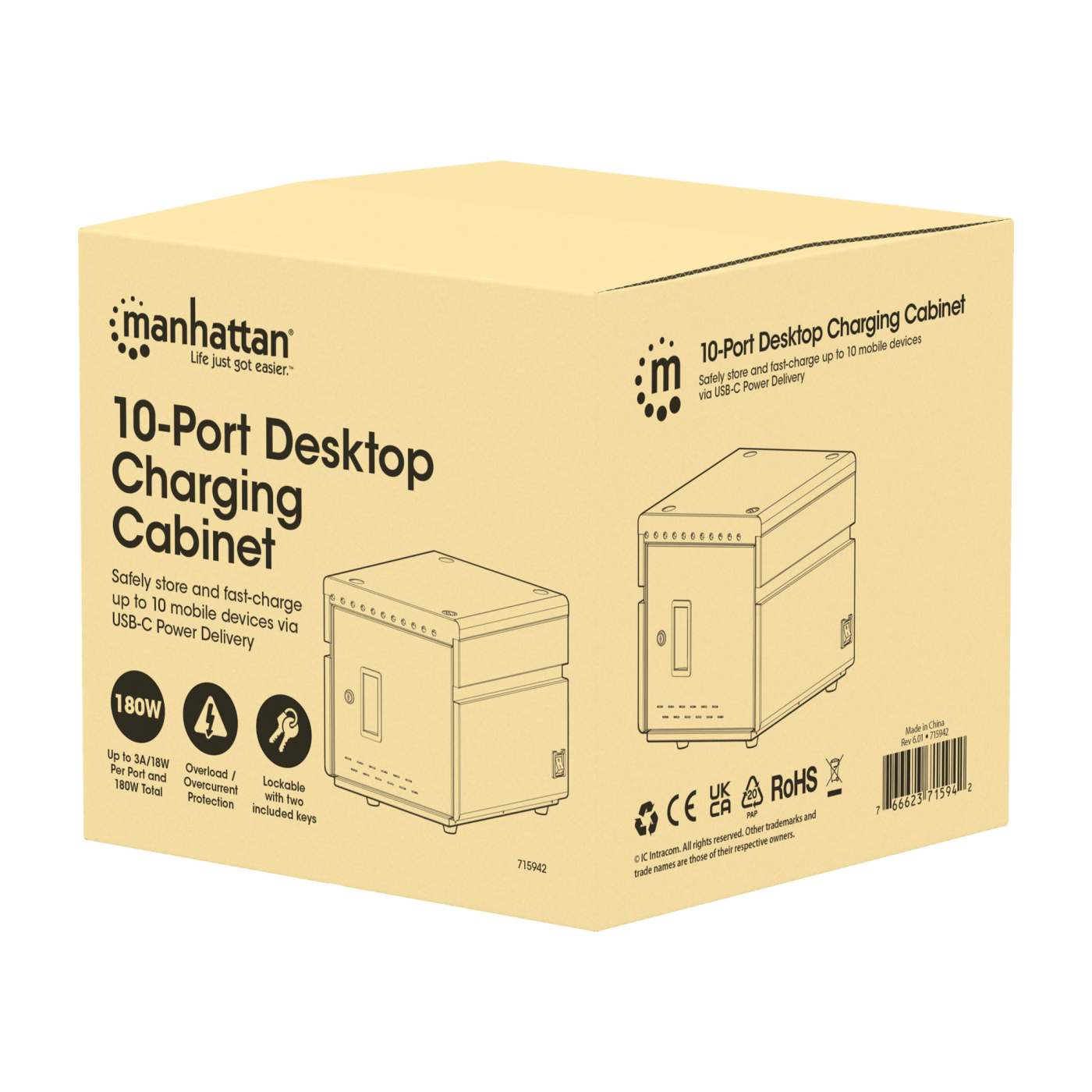 10-Port USB-C Desktop Ladeschrank 180 W Packaging Image 2