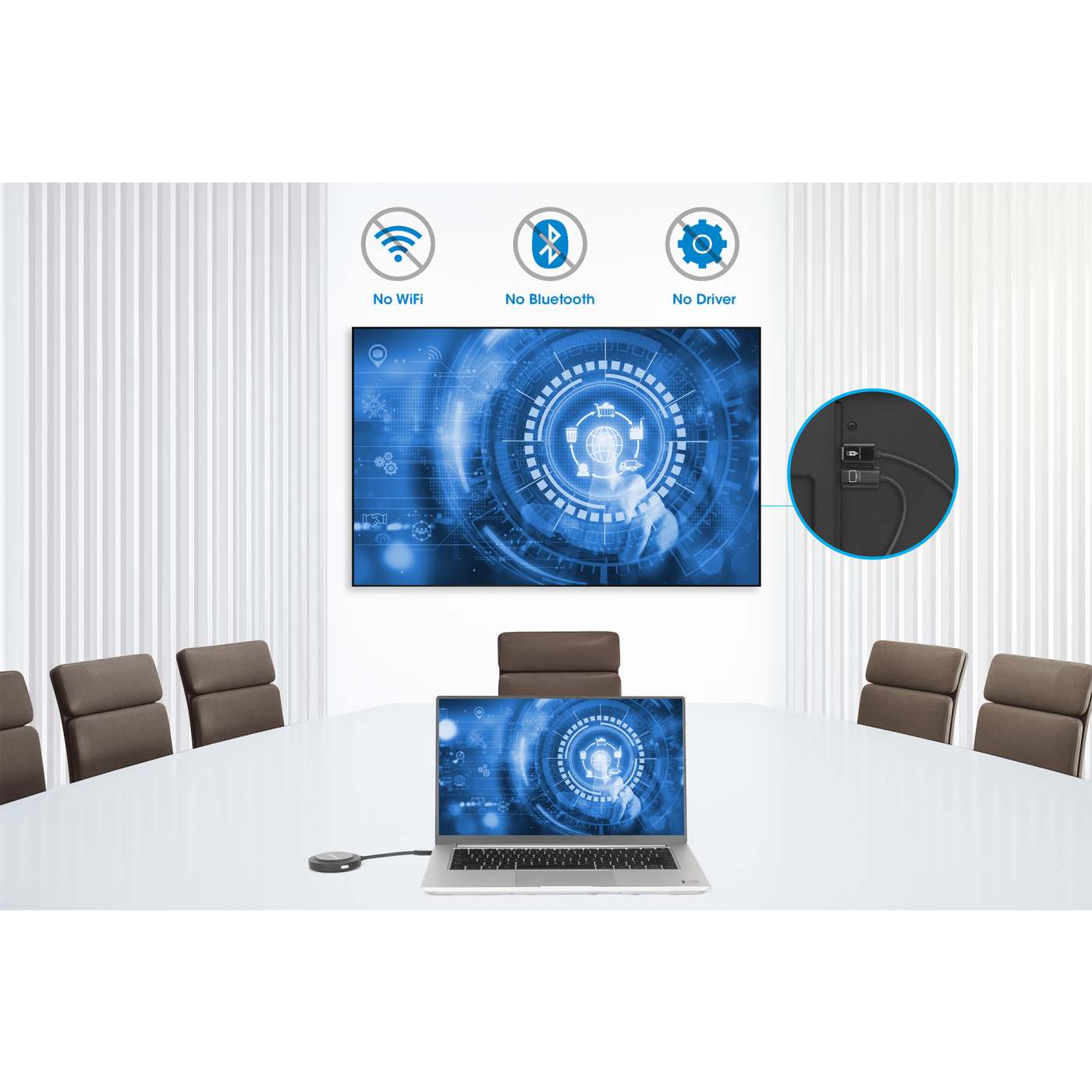 1080p Wireless HDMI-Display-Präsentationsset mit USB-C-Sendemodul Image 7