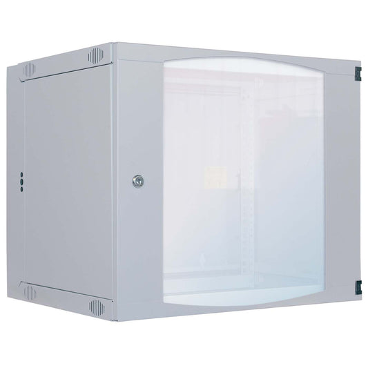 19" Wandverteiler mit Schwenkrahmen, 15 HE, 725 (H) x 540 (B) x 450 (T) mm, grau Image 2