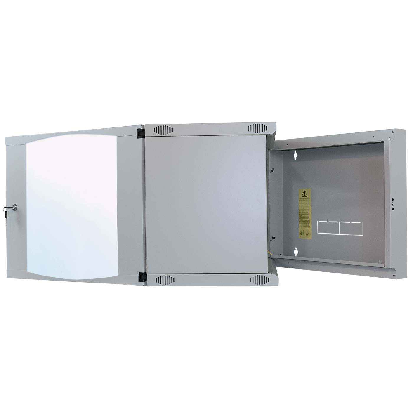 19" Wandverteiler mit Schwenkrahmen, 15 HE, 725 (H) x 540 (B) x 450 (T) mm, grau Image 9