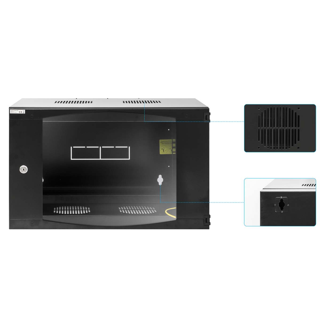 19" Wandverteiler mit Schwenkrahmen, 6 HE, 327 (H) x 540 (B) x 450 (T) mm, schwarz Image 8