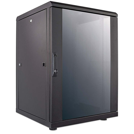 19" Netzwerkschrank, 16 HE, 878 (H) x 600 (B) x 600 (T) mm, schwarz Image 2