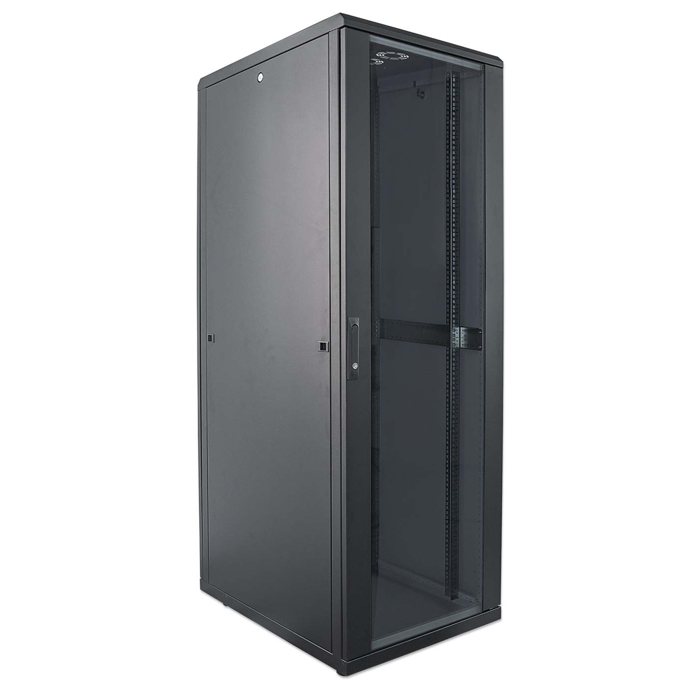 19" Netzwerkschrank, 32 HE, 1588 (H) x 800 (B) x 800 (T) mm, schwarz Image 2