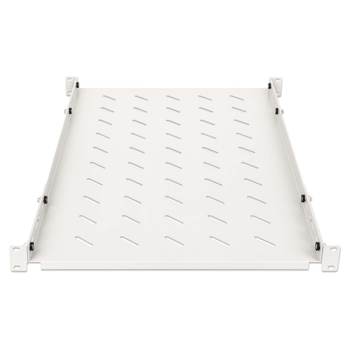 19" Fachboden mit variablen Schienen zur Festmontage, Ablagefläche 750 mm Tiefe, grau Image 3