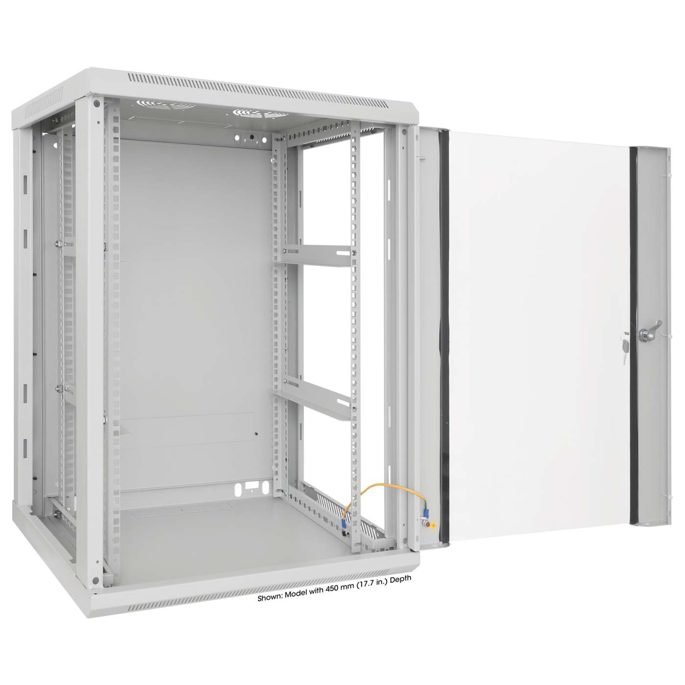 19" Wandverteiler, 15 HE, 770 (H) x 600 (B) x 600 (T) mm, grau Image 6