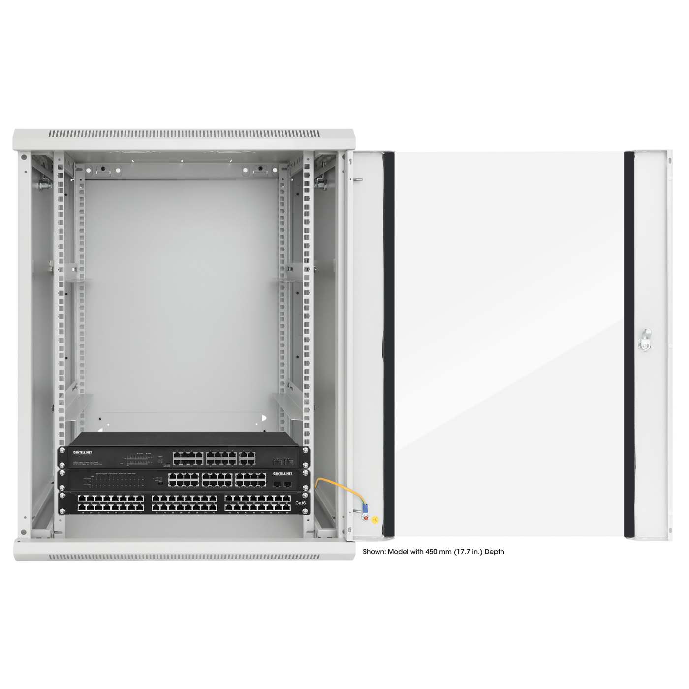 19" Wandverteiler, 20 HE, 994 (H) x 600 (B) x 600 (T) mm, grau Image 7