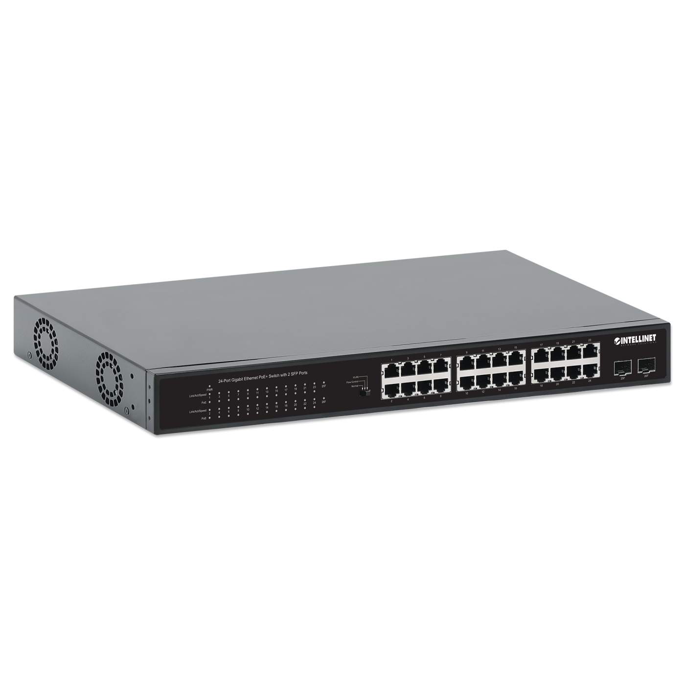 24-Port Gigabit Ethernet PoE+ Switch mit 2 SFP-Ports Image 3