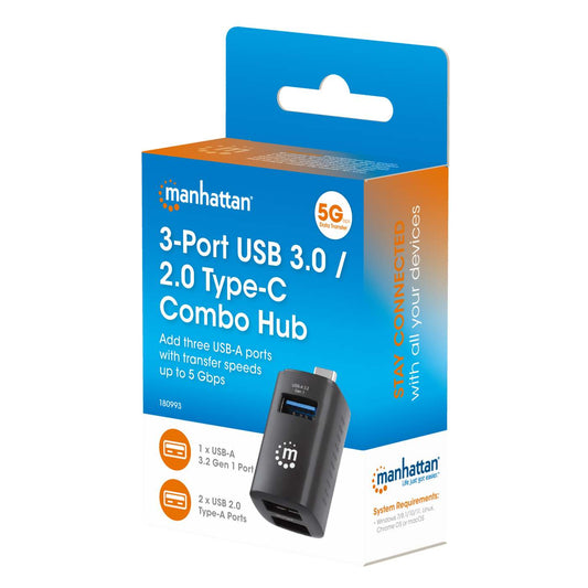 3-Port USB 3.0 / 2.0 Typ-C Kombo Mini-Hub Packaging Image 2