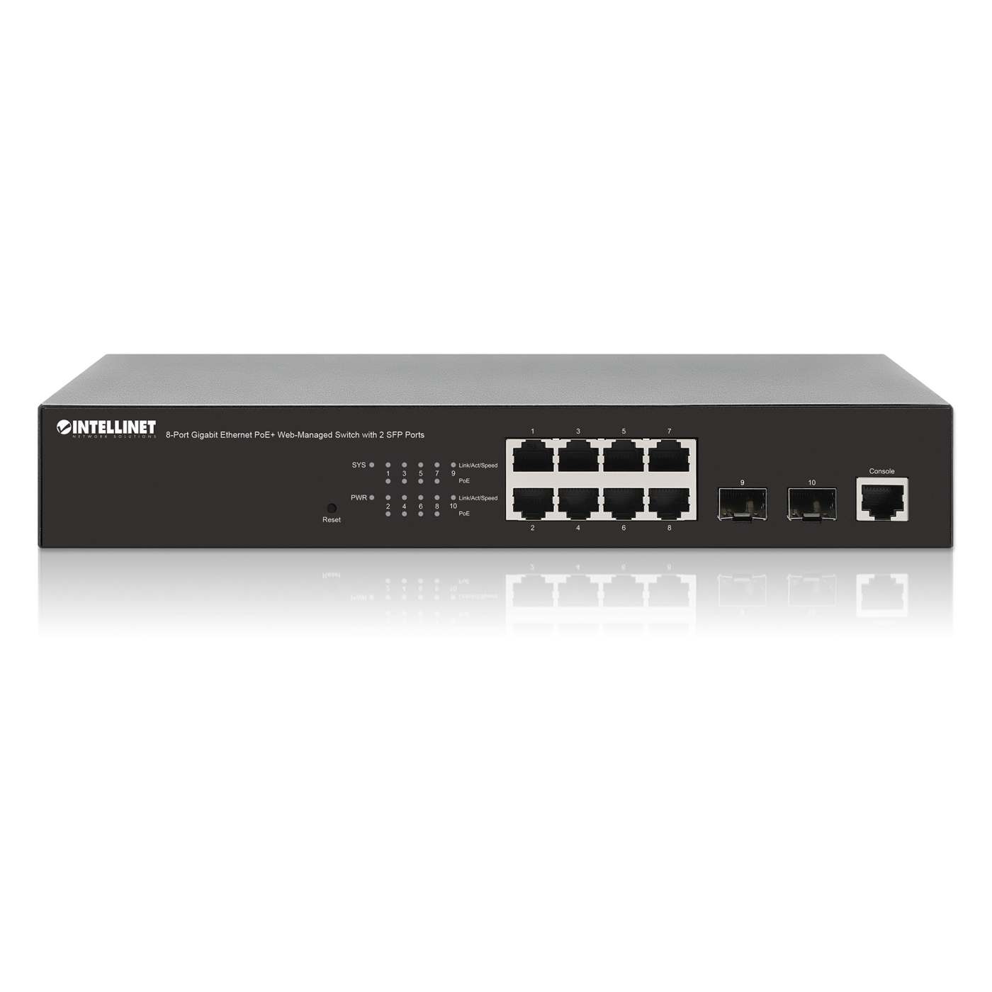 8-Port Gigabit Ethernet PoE+ Web-Managed Switch mit 2 SFP-Ports Image 6