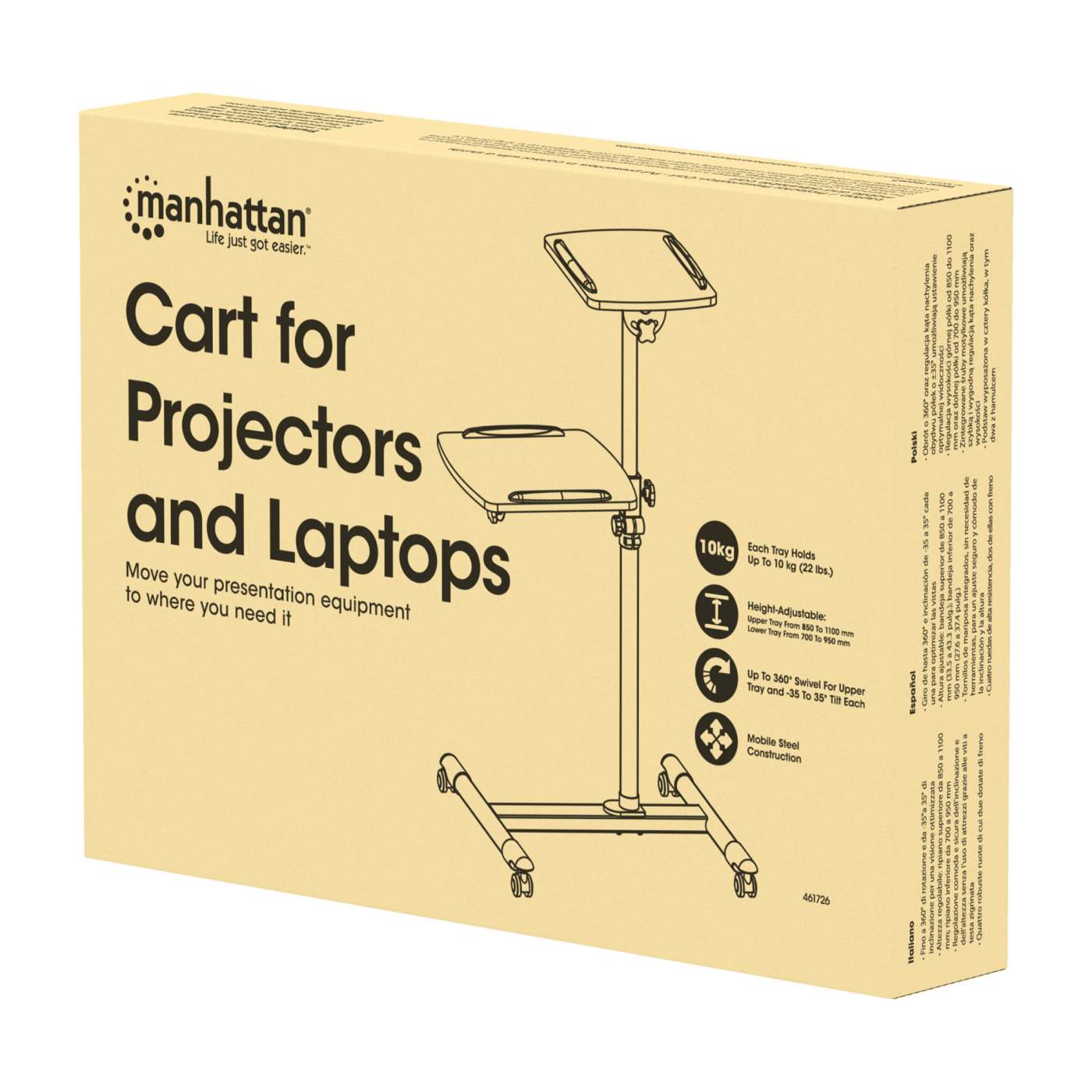 Projektionstisch auf Rollen für Notebook und Beamer Packaging Image 2