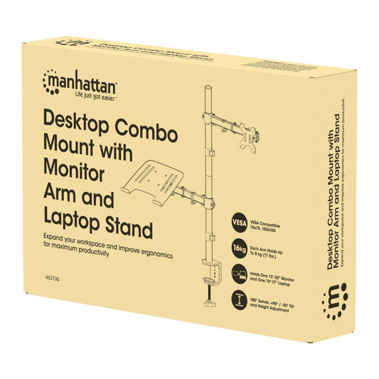 Tischhalterung mit Monitorarm und Notebookablage Packaging Image 2