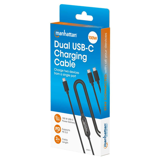 Dual USB-C Ladekabel 100 W, 2 m Packaging Image 2