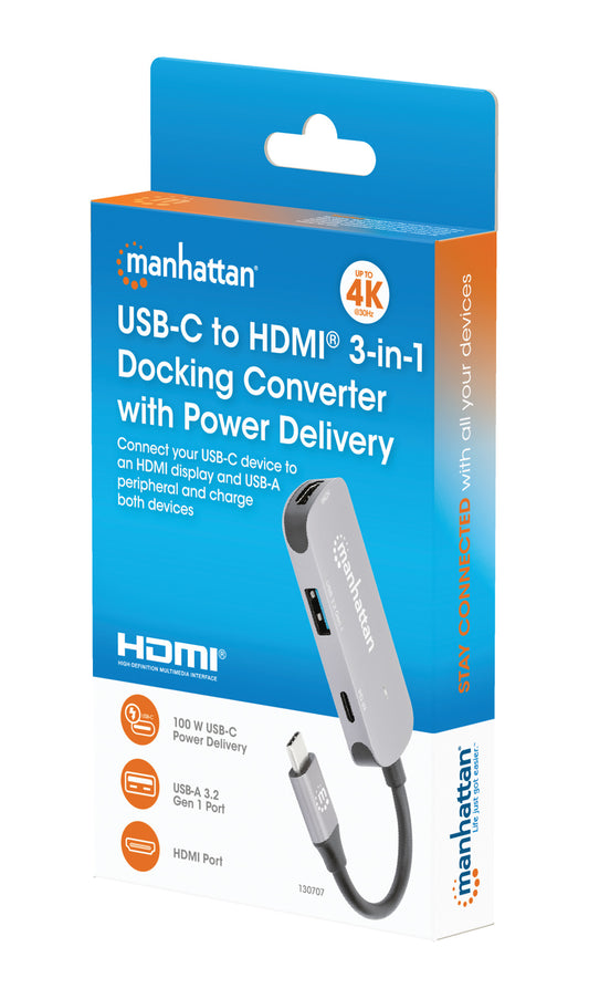 USB-C auf HDMI (4K@30Hz) 3-in-1 Docking-Konverter mit Power Delivery Packaging Image 2