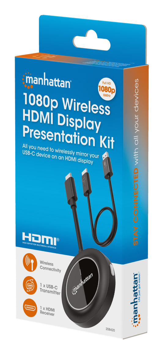 1080p Wireless HDMI-Display-Präsentationsset mit 2 USB-C-Sendemodulen Packaging Image 2