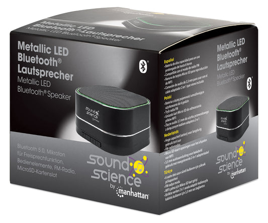 Sound Science Metallic LED Bluetooth®-Lautsprecher Packaging Image 2