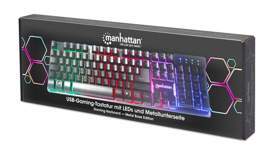USB-Gaming-Tastatur mit LEDs und Metallunterseite Packaging Image 2