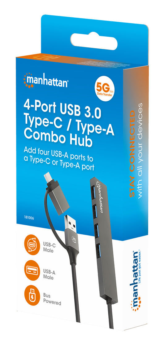4-Port USB 3.0 Typ-C / Typ-A Kombo-Hub Packaging Image 2