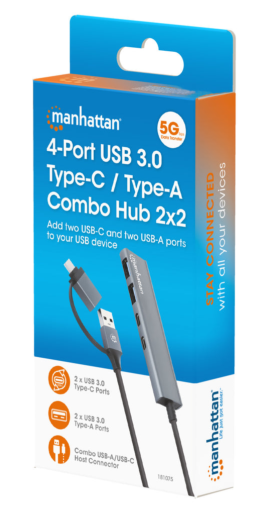 4-Port USB 3.0 Typ-C / Typ-A Kombo-Hub 2x2 Packaging Image 2