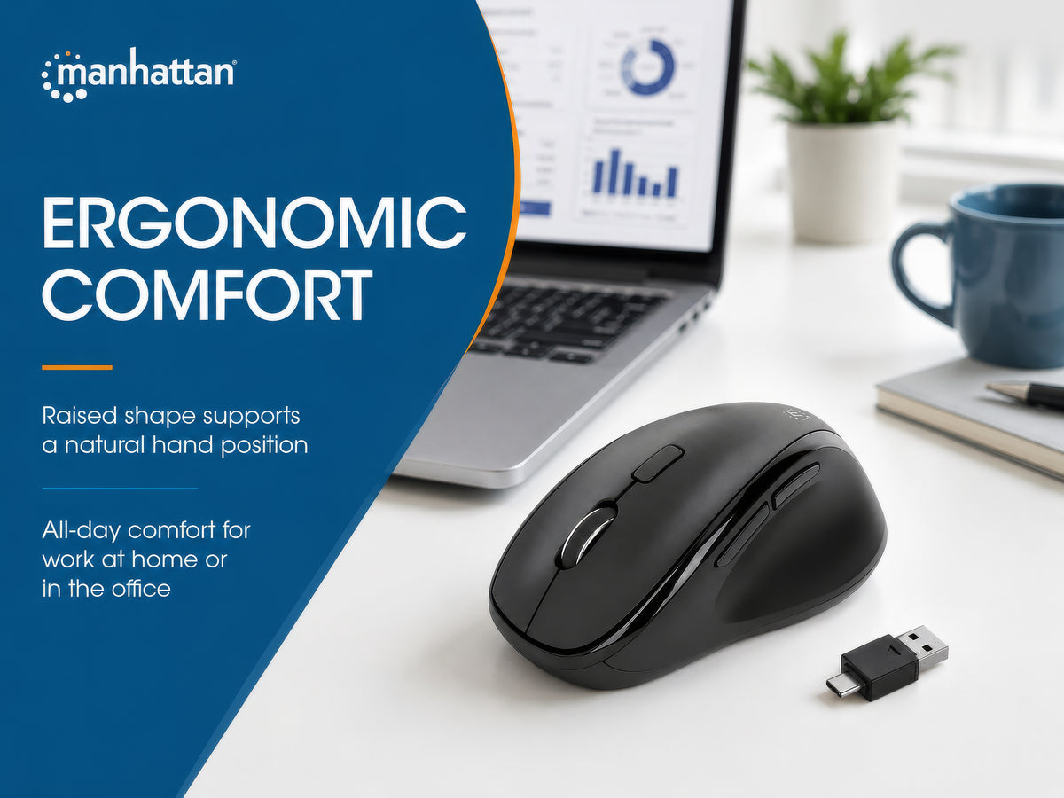 Ergonomische Kabellose Maus mit 2-in-1 USB-Empfänger Image 13