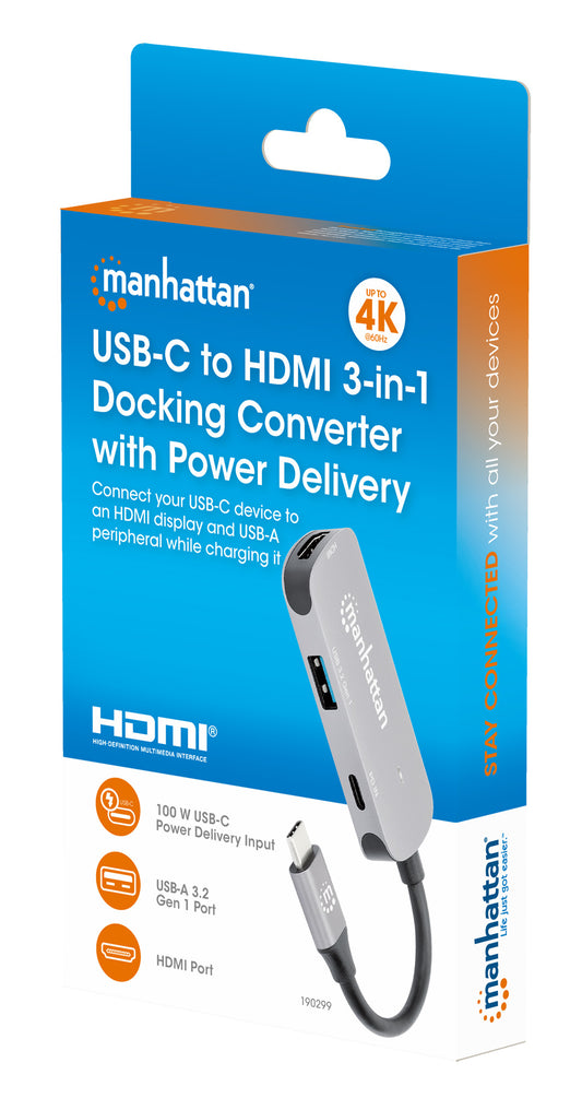 USB-C auf HDMI (4K@60Hz) 3-in-1 Docking-Konverter mit Power Delivery Packaging Image 2