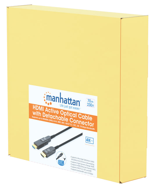 Aktives optisches High Speed HDMI-Glasfaserkabel mit abnehmbarem Stecker, 70 m Packaging Image 2