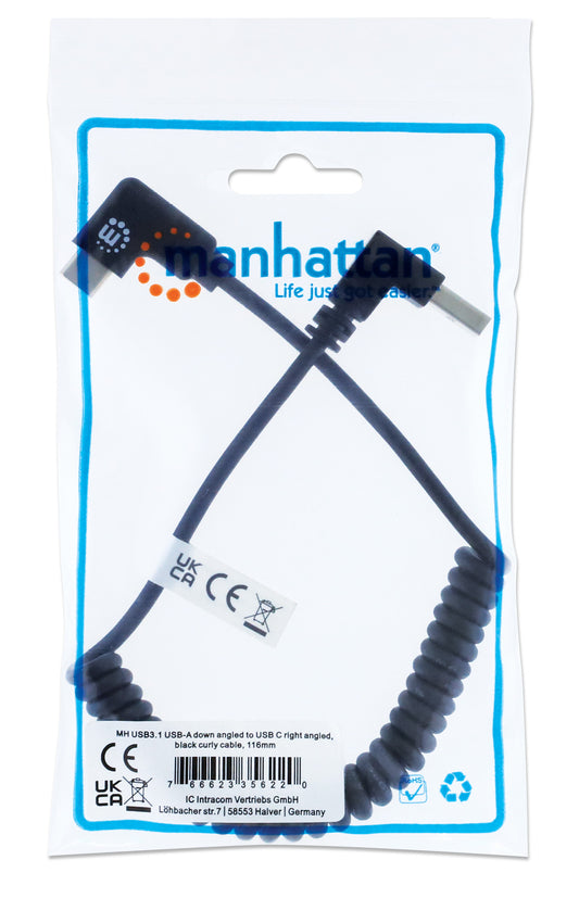 Spiralkabel USB-A auf USB-C Ladekabel Packaging Image 2