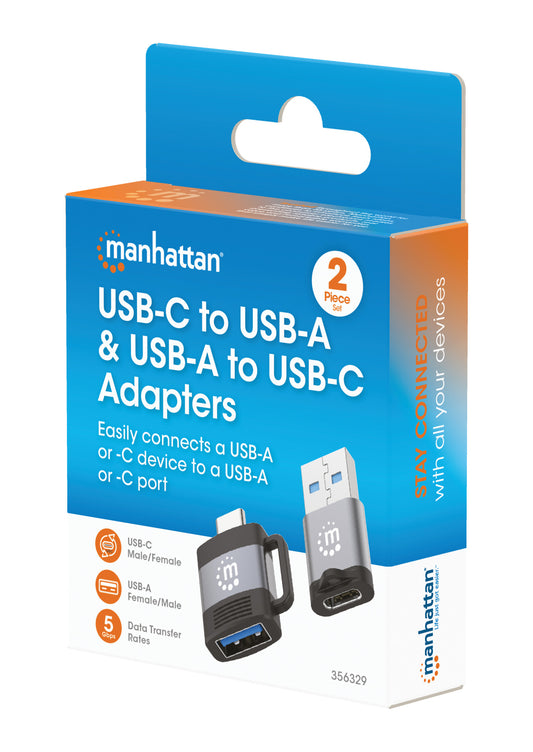2-teiliges Set: USB-C auf USB-A-Adapter & USB-A auf USB-C-Adapter Packaging Image 2