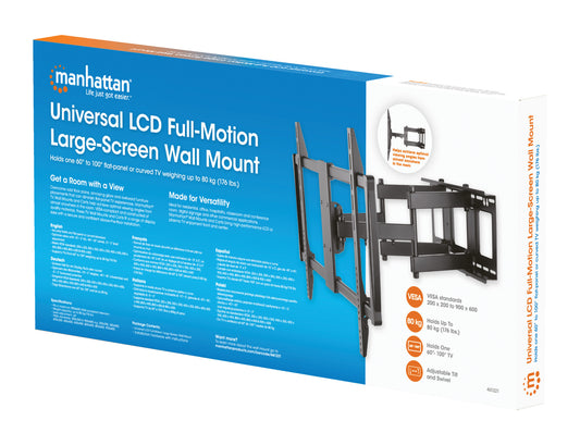 Wandhalterung für 60 bis 100 Zoll, neigbar und schwenkbar Packaging Image 2
