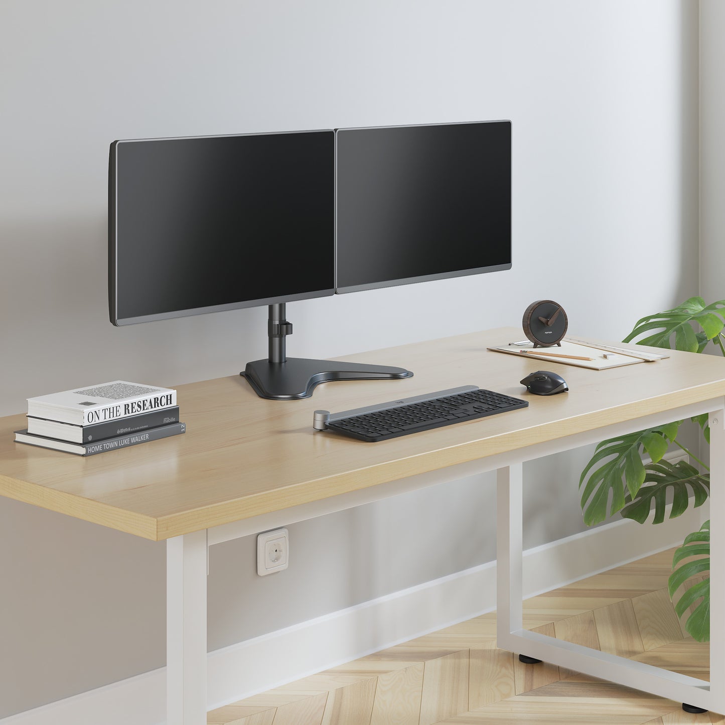 Tischhalterung mit Standfuß für zwei Monitore von 17 bis 32 Zoll Image 9