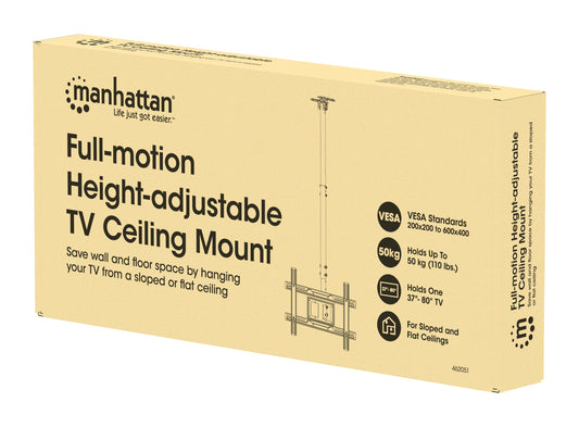 TV-Deckenhalterung für 37 bis 80 Zoll, neigbar und schwenkbar Packaging Image 2