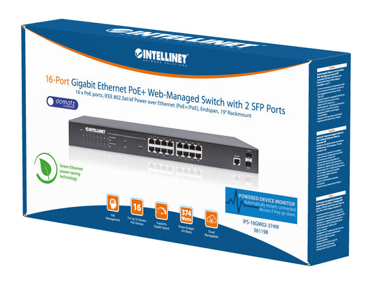 16-Port Gigabit Ethernet PoE+ Web-Managed Switch mit 2 SFP-Ports Packaging Image 2