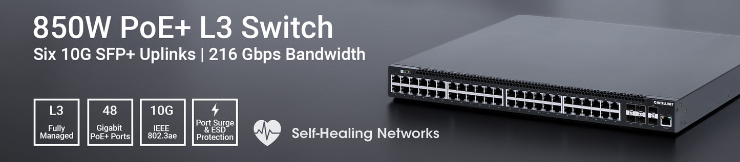 54-Port L3 Fully Managed PoE+ Switch mit 48 Gigabit Ethernet-Ports und 6 SFP+ Uplinks Image 13