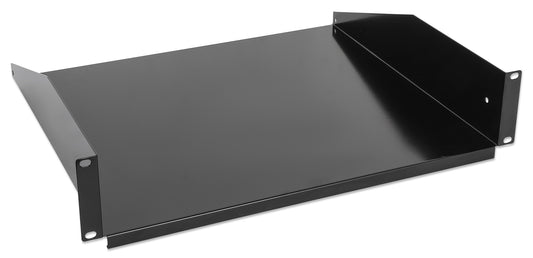 19" Fachboden zur Frontmontage, 2 HE, 400 mm Tiefe, schwarz Image 2