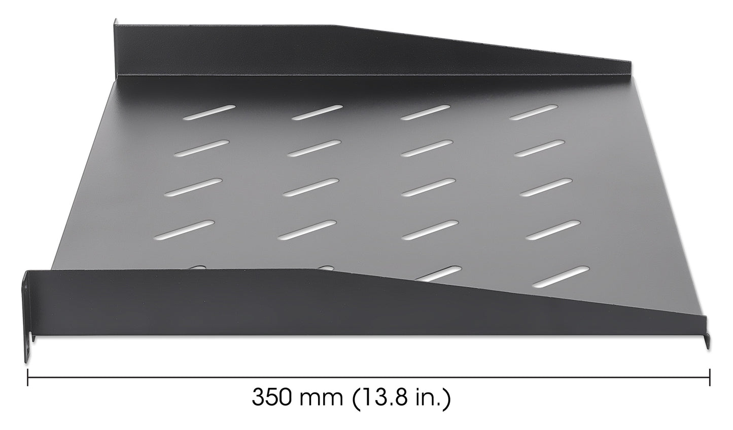 19" Fachboden zur Frontmontage, 1 HE, 350 mm Tiefe, schwarz Image 5