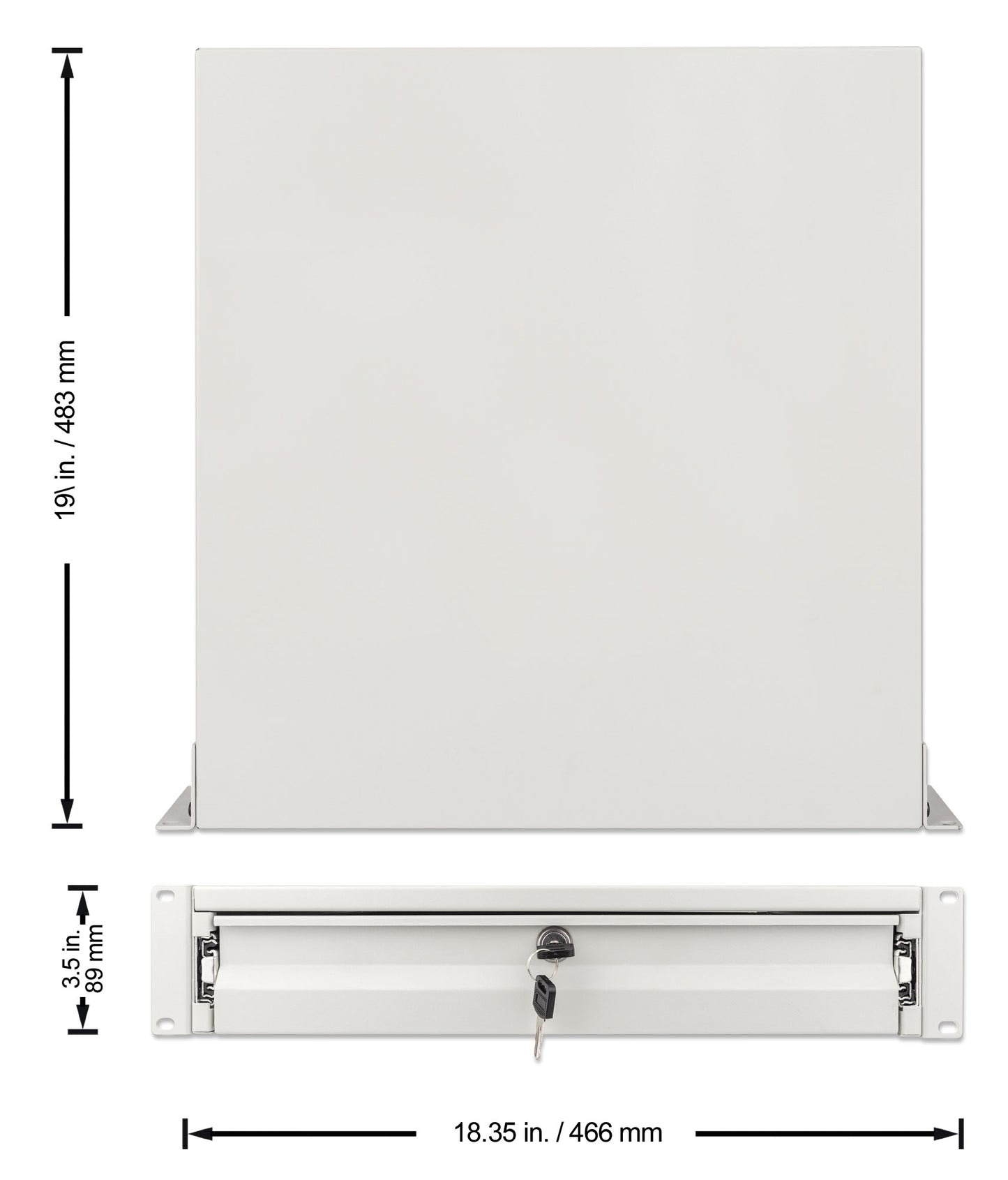 19" Schublade, 2 HE, 466 mm Tiefe, grau Image 6
