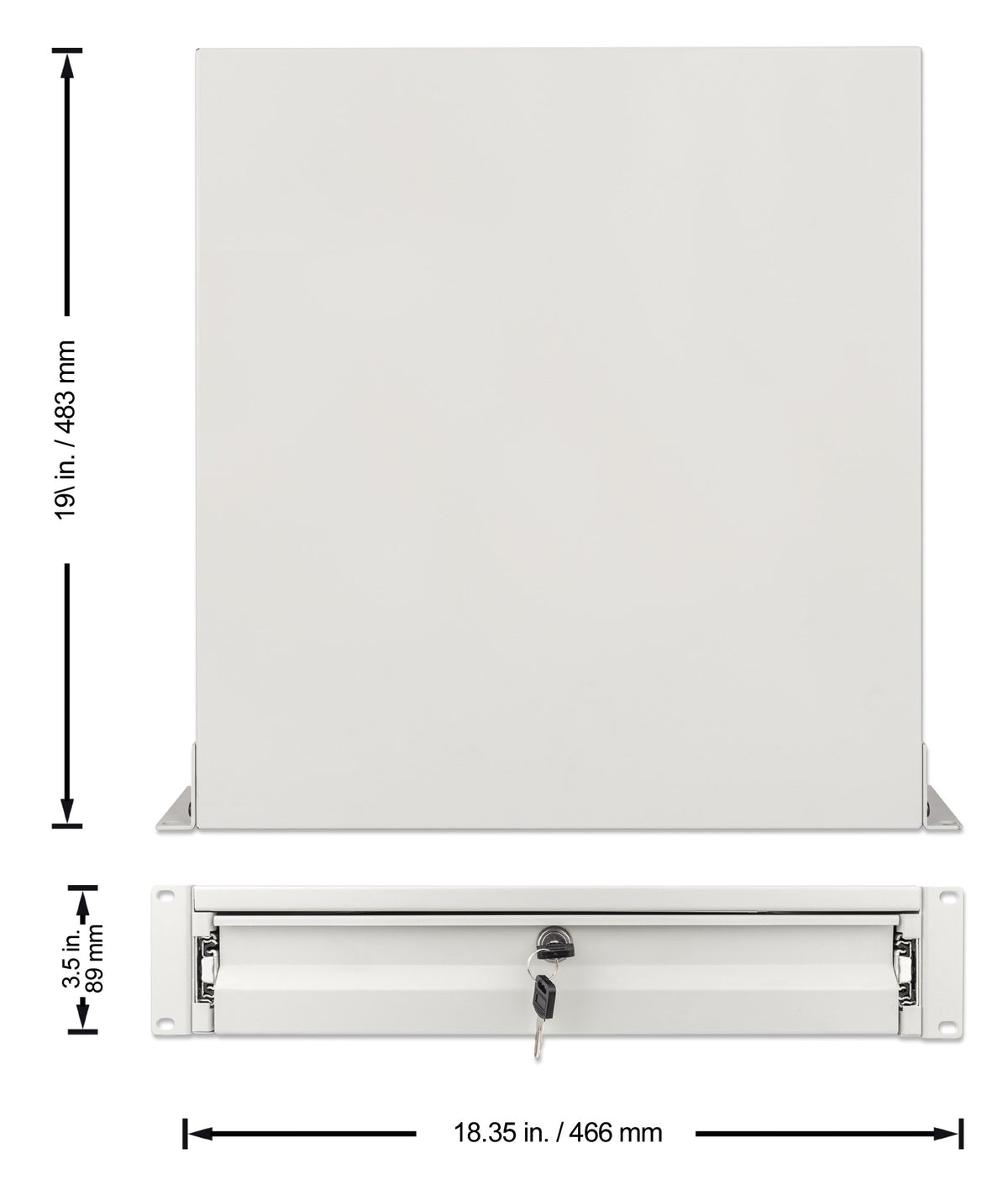 19" Schublade, 2 HE, 466 mm Tiefe, grau Image 6