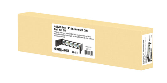 Tiefenverstellbarer 19" DIN-Hutschienenträger, 2 HE Packaging Image 2