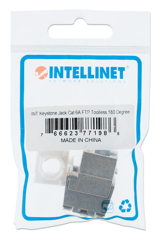 Cat6a 10G Keystone-Modul, geschirmt und werkzeuglos, silber Packaging Image 2