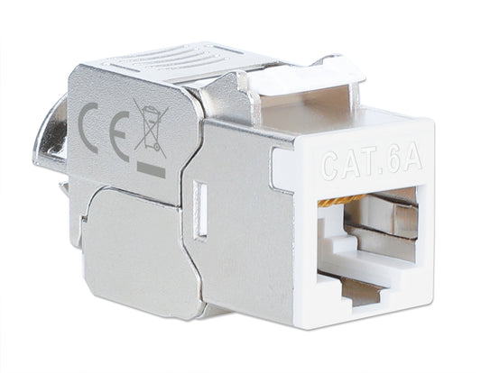 Cat6a 10G Slimline Keystone-Modul, geschirmt und werkzeuglos, weiß Image 2