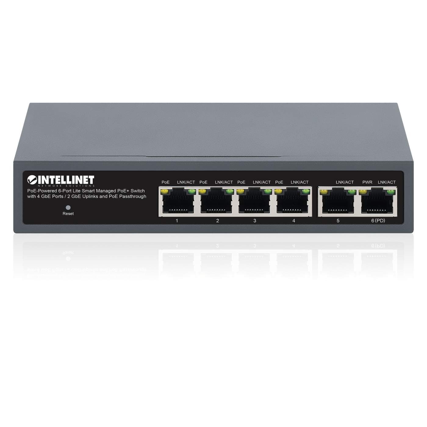 PoE-Powered 6-Port Lite Smart Managed PoE+ Switch mit 4 GbE-Ports / 2 GbE-Uplinks und PoE-Passthrough Image 6