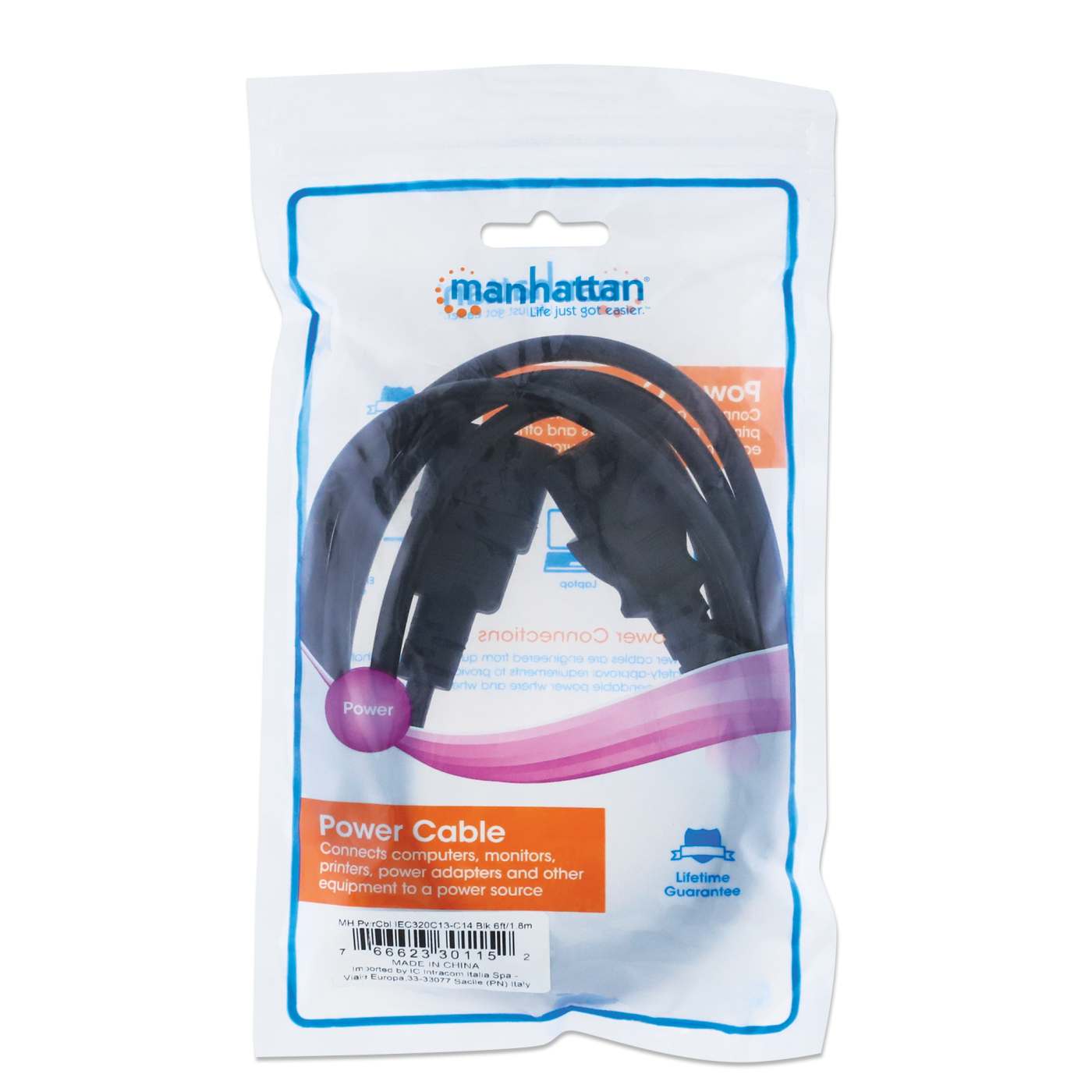 Stromkabel C13 auf C14, Kaltgeräteverlängerung, 1,8 m Packaging Image 2