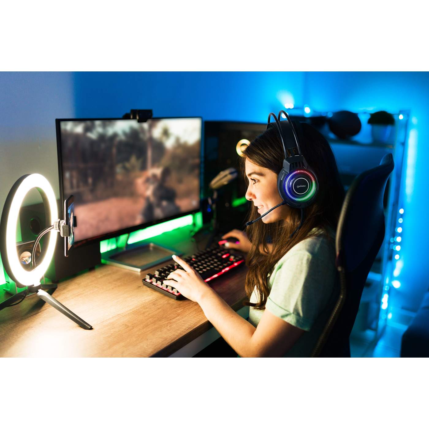 RGB LED Over-Ear USB Gaming-Headset Image 9