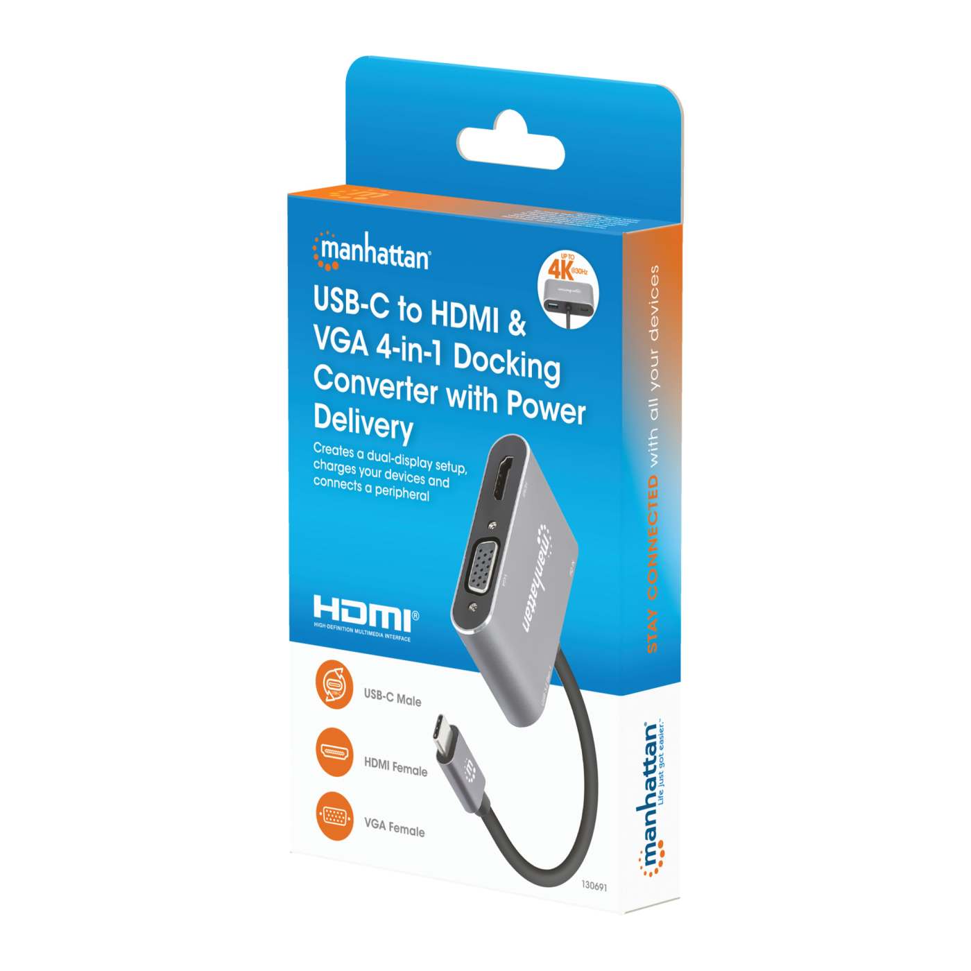 USB-C auf HDMI & VGA 4-in-1 Docking-Konverter mit Power Delivery Packaging Image 2