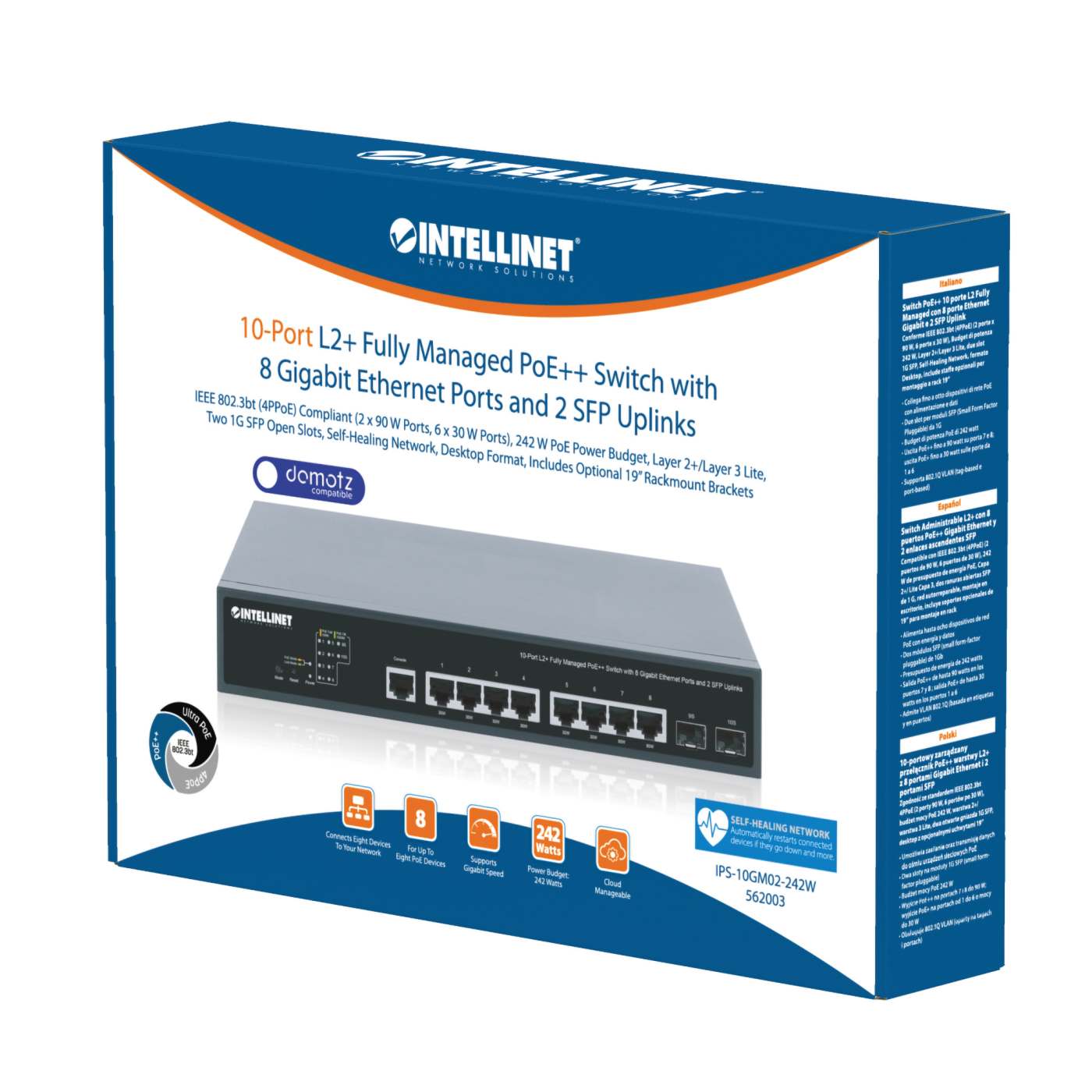 10-Port L2+ Fully Managed PoE++ Switch mit 8 Gigabit Ethernet-Ports und 2 SFP-Uplinks Packaging Image 2