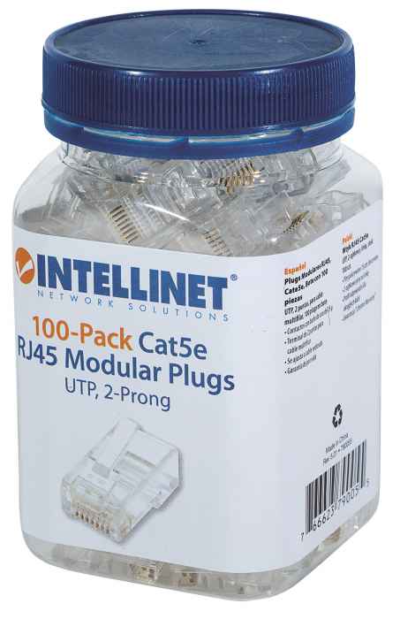 100er-Pack Cat5e RJ45 Modularstecker Packaging Image 2