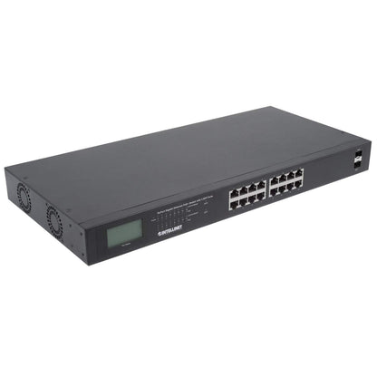 16-Port Gigabit Ethernet PoE+ Switch mit 2 SFP-Ports und LCD-Anzeige Image 3