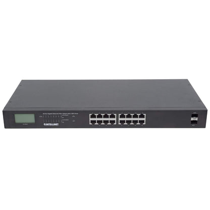 16-Port Gigabit Ethernet PoE+ Switch mit 2 SFP-Ports und LCD-Anzeige Image 4