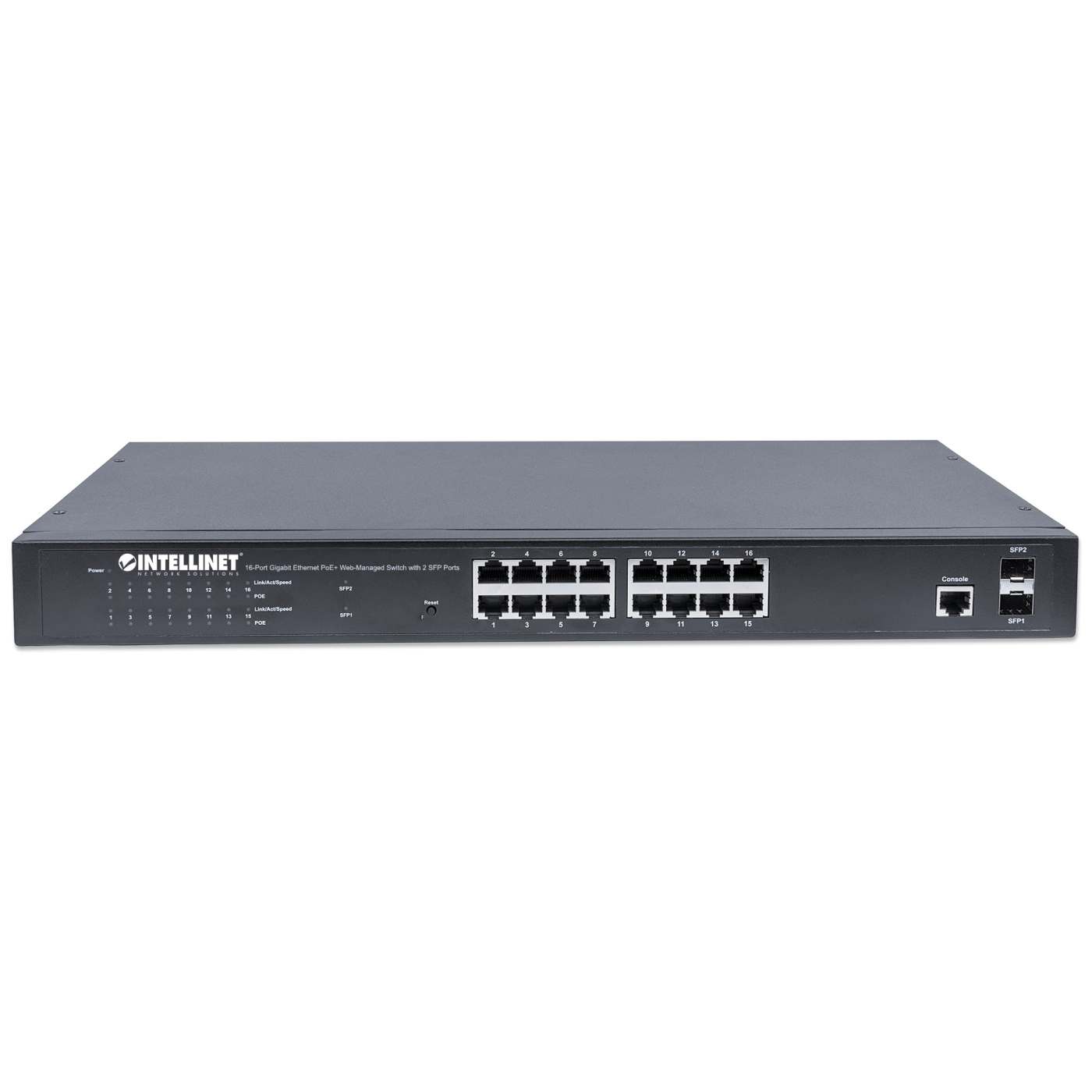 16-Port Gigabit Ethernet PoE+ Web-Managed Switch mit 2 SFP-Ports Image 4