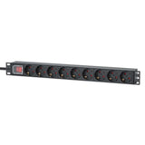 19" 9-fach Steckdosenleiste / PDU, Schutzkontakt, 1 HE Image 1