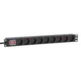 19" 9-fach Steckdosenleiste / PDU, Schutzkontakt, 1 HE Image 3
